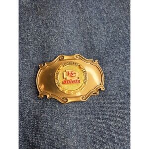 Vintage 1978 Kansas City Chiefs Raintree Brass Belt Buckle - Rare NFL